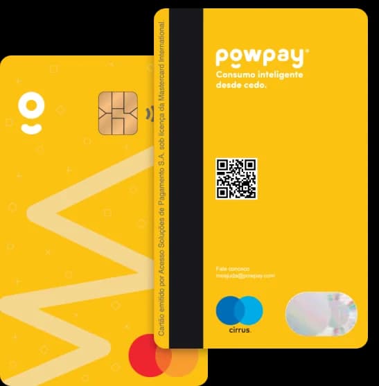 Cartão Powpay Mastercard, frente e verso