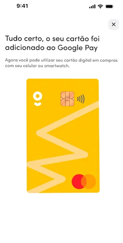 Cartão Powpay adicionado ao Google Pay no celular